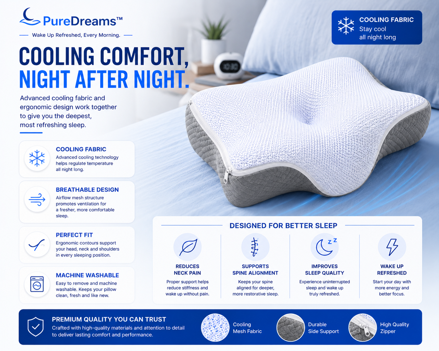 PureDreams™ Premium Cooling Pillowcase