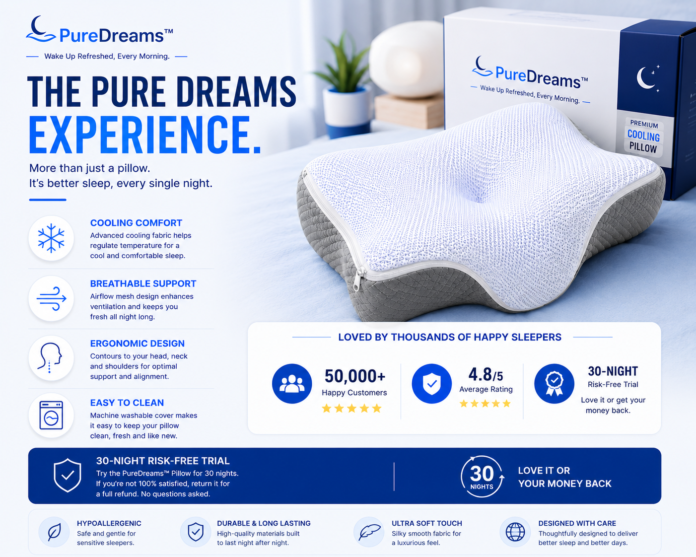 PureDreams™ Premium Cooling Pillowcase