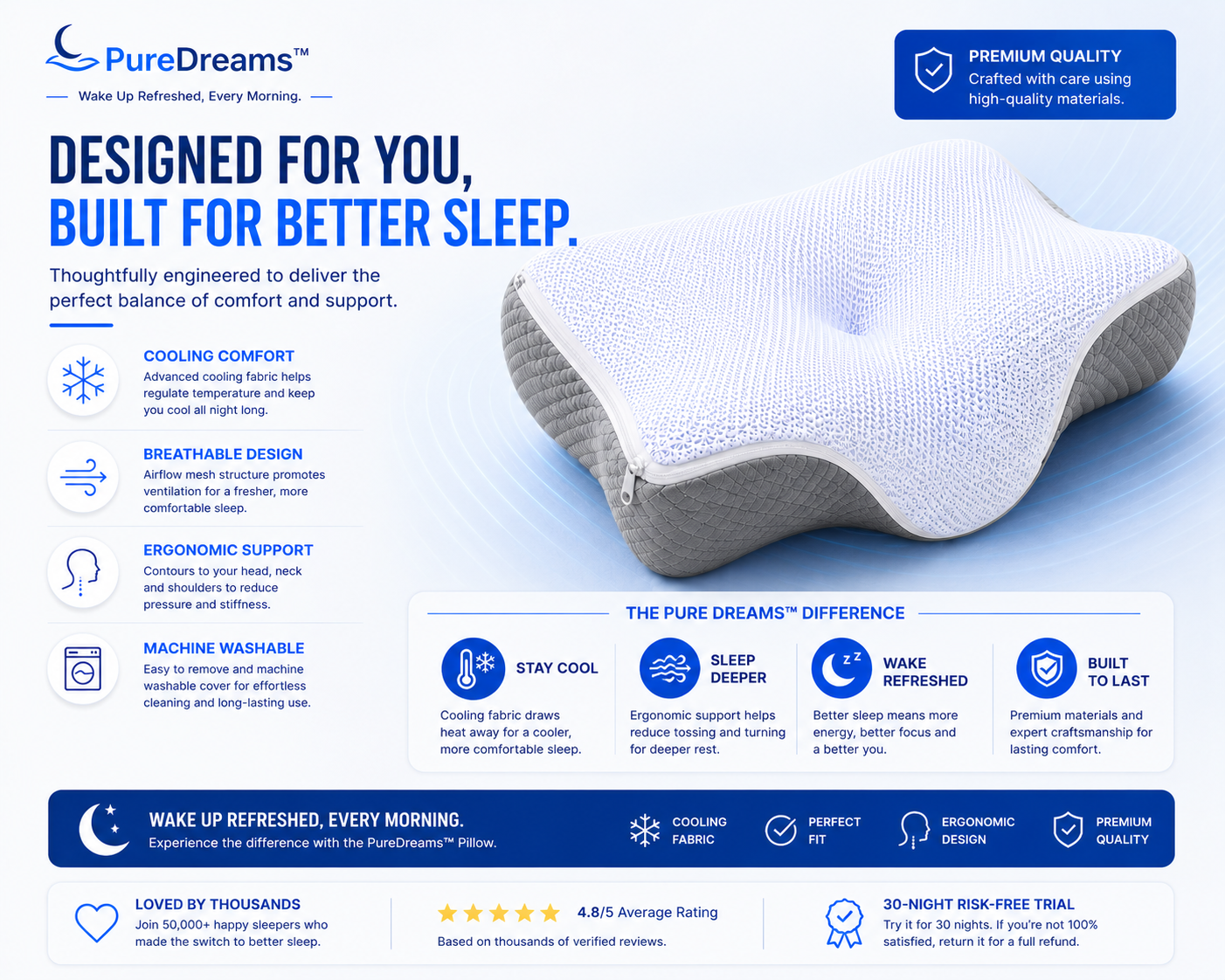 PureDreams™ Premium Cooling Pillowcase