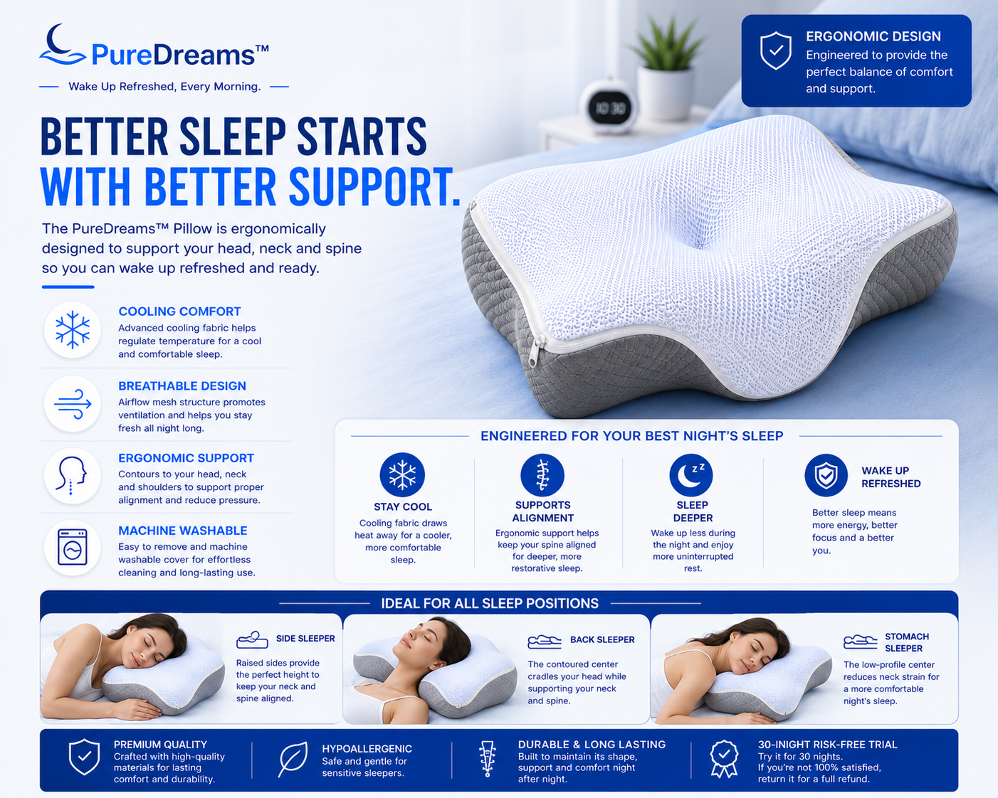 PureDreams™ Premium Cooling Pillowcase